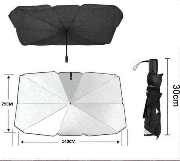 CARUB GÜNEŞLİK ÖN CAM İÇİ KATLANIR ŞEMSİYE KUTULU