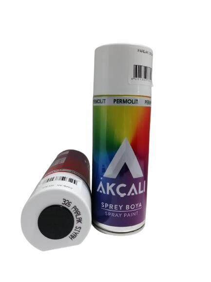 AKÇALI SPREY BOYA DÜZ 326 PARLAK SİYAH