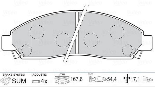 VALEO FREN BALATASI ÖN ISUZU DMAX 4X2 4X4 03-