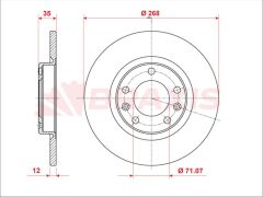 Braxis ARKA FREN AYNASI C4 PICASSO /BERLINGO / DS4 P308 II 13> 308 SW II 2014> OLCU: (268 * 12)