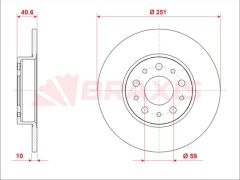 Braxis FREN DISKI ARKA FIAT 500L 0.9 1.3D 1.4 1.6D 12> EGEA 15>