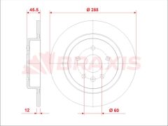 Braxis FREN DISKI ARKA  OPEL ASTRA K 15> 16 JANT 288MM