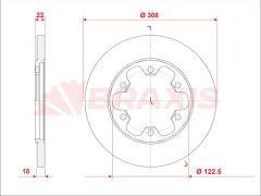 Braxis ARKA FREN DISKI YENI KASA TRANSIT V363 CIFT TEKER 6 BIJON 14> ( TAKIM FIYAT )