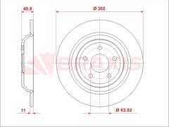 Braxis FREN DISKI ARKA FOCUS III 2.3 RS AWD 14 >