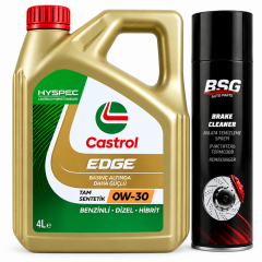 CASTROL EDGE MOTOR YAĞI 0W-30 4 Litre + Balata Spreyi 500 ml