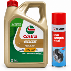 CASTROL EDGE MOTOR YAĞI 5W-30 4 Litre + Würth Balata Spreyi 500 ml