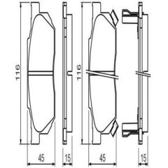 Bosch ON FREN BALATASI HONDA CIVIC 88-91 CRX 89-92 ACCORD 83-85 PRELUDE 86->