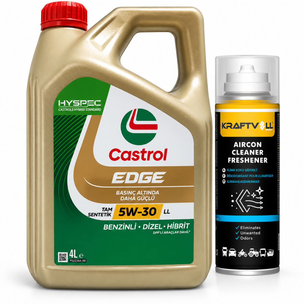 CASTROL EDGE MOTOR YAĞI 5W-30 4 Litre + Klima Bombası 200 ml