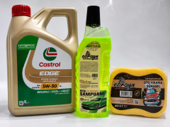 CASTROL EDGE MOTOR YAĞI 5W-30 4 Litre + Oto Şampuan 1000 ml + Yıkama Süngeri
