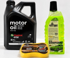 CASTROL MOTOR YAĞI GTX 5W-30 RN720 4 Litre + Oto Şampuan 1000 ml + Yıkama Süngeri