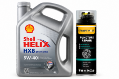 SHELL HELİX HX8 MOTOR YAĞI 5W-40 4 Litre + Lastik Tamir Kiti 400 ml