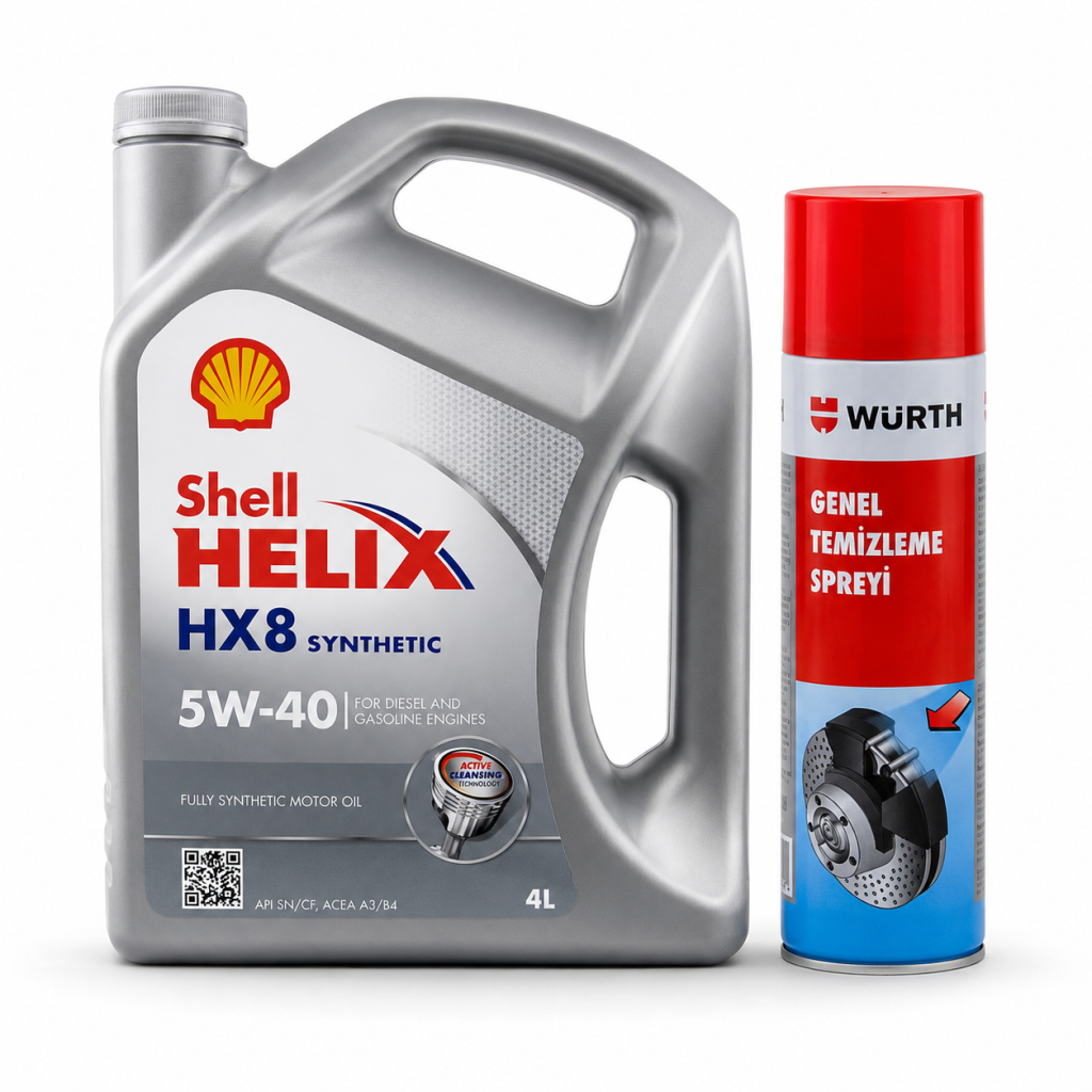 SHELL HELİX HX8 MOTOR YAĞI 5W-30 4 Litre + Würth Balata Spreyi 500 ml
