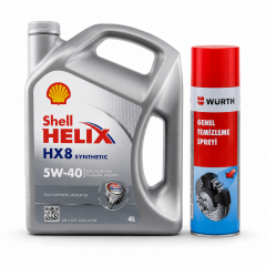 SHELL HELİX HX8 MOTOR YAĞI 5W-30 4 Litre + Würth Balata Spreyi 500 ml