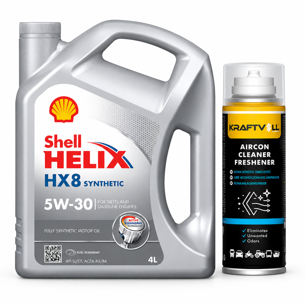 SHELL HELİX HX8 MOTOR YAĞI 5W-30 4 Litre + Klima Bombası 200 ml