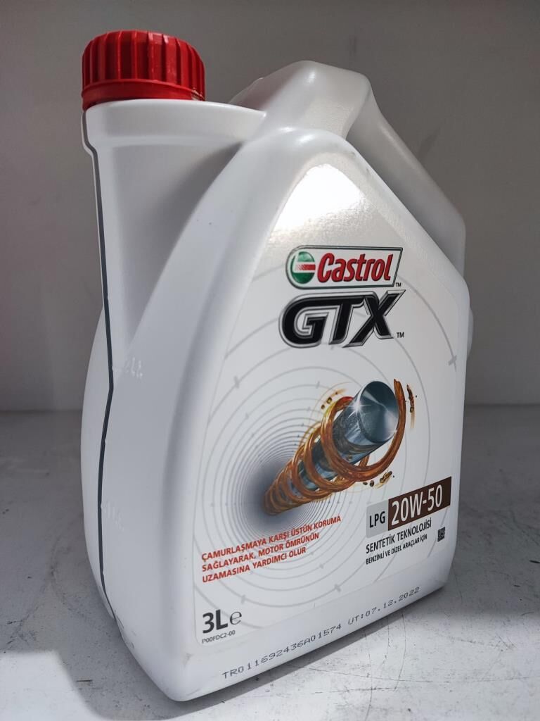 CASTROL GTX 20W-50 LPG 3LT TEMMUZ 2025 ÜRETİMİ