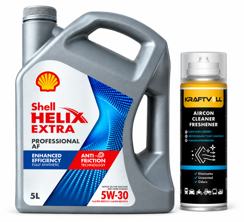 SHELL HELIX EXTRA PRO AF 5W-30 5 Litre + Klima Bombası 200 ml