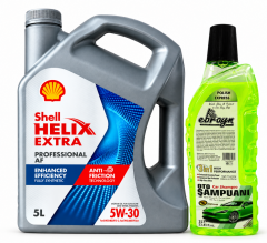 SHELL HELIX EXTRA PRO AF 5W-30 5 Litre + Oto Şampuan 1000 ml