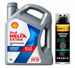 SHELL HELIX EXTRA PRO AF 5W-30 5 Litre + Lastik Tamir Kiti 400 ml