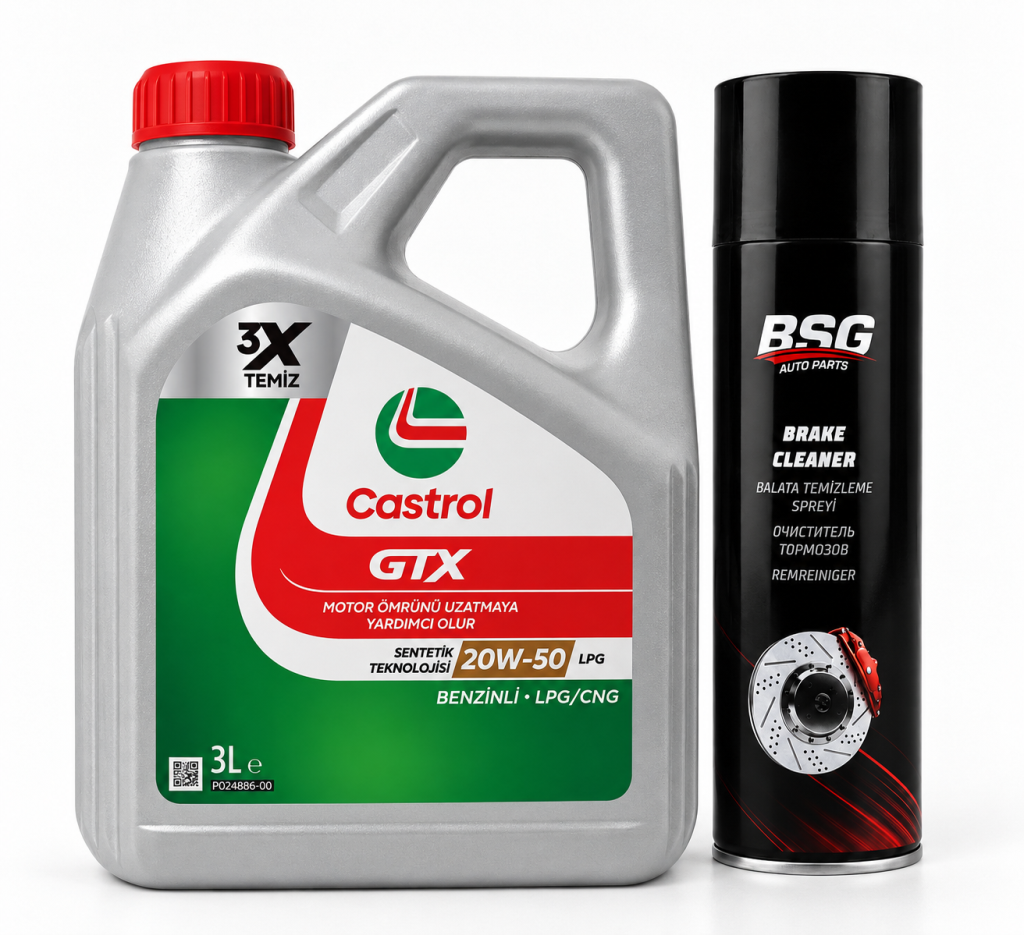 CASTROL GTX MOTOR YAĞI 20W-50 LPG 3 Litre + Balata Spreyi 500 ml