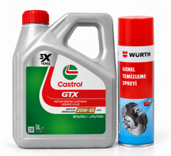 CASTROL GTX MOTOR YAĞI 20W-50 LPG 3 Litre + Würth Balata Spreyi 500 ml