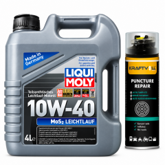 Liqui Moly Mos2 Leichtlauf 10W-40 Motor Yağı 4 Litre + Lastik Tamir Kiti 400 ml