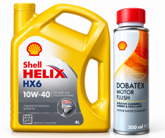 SHELL HELİX HX6 MOTOR YAĞI 10W-40 4 Litre + Shell Motor ve Karter İçi Temizleyici 300 ml