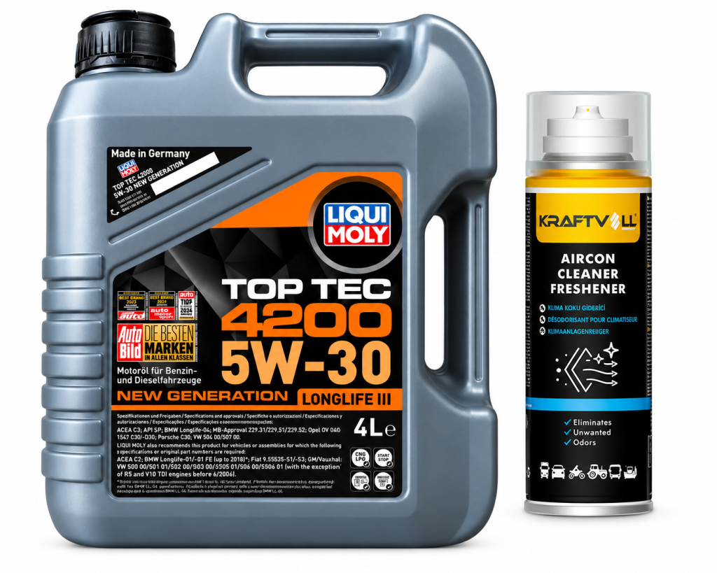 Liqui Moly Top Tec 4200 5W-30 Motor Yağı 4 Litre + Klima Bombası 200 ml