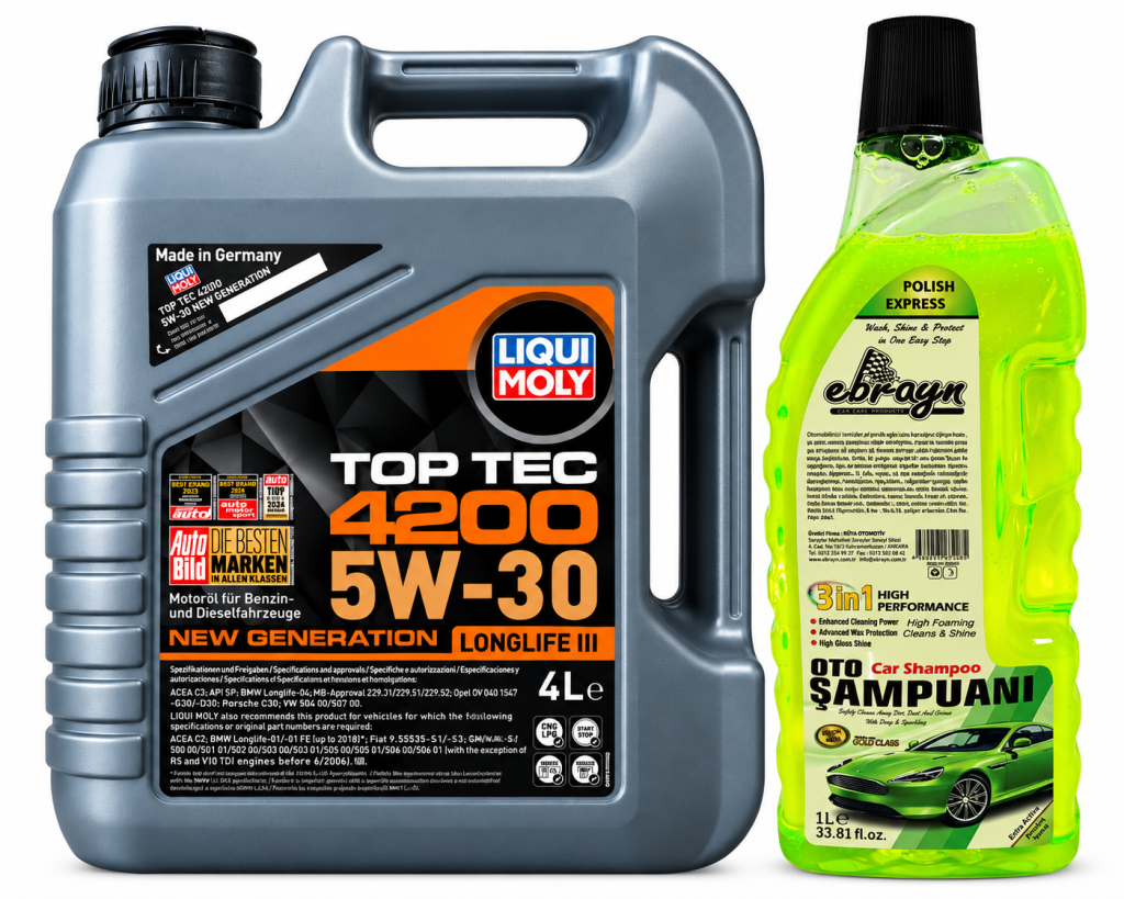 Liqui Moly Top Tec 4200 5W-30 Motor Yağı 4 Litre + Oto Şampuan 1000 ml