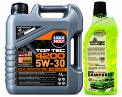 Liqui Moly Top Tec 4200 5W-30 Motor Yağı 4 Litre + Oto Şampuan 1000 ml