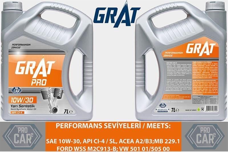 GRAT MOTOR YAĞI YARI SENTETİK CI-4 10W-30 7LT