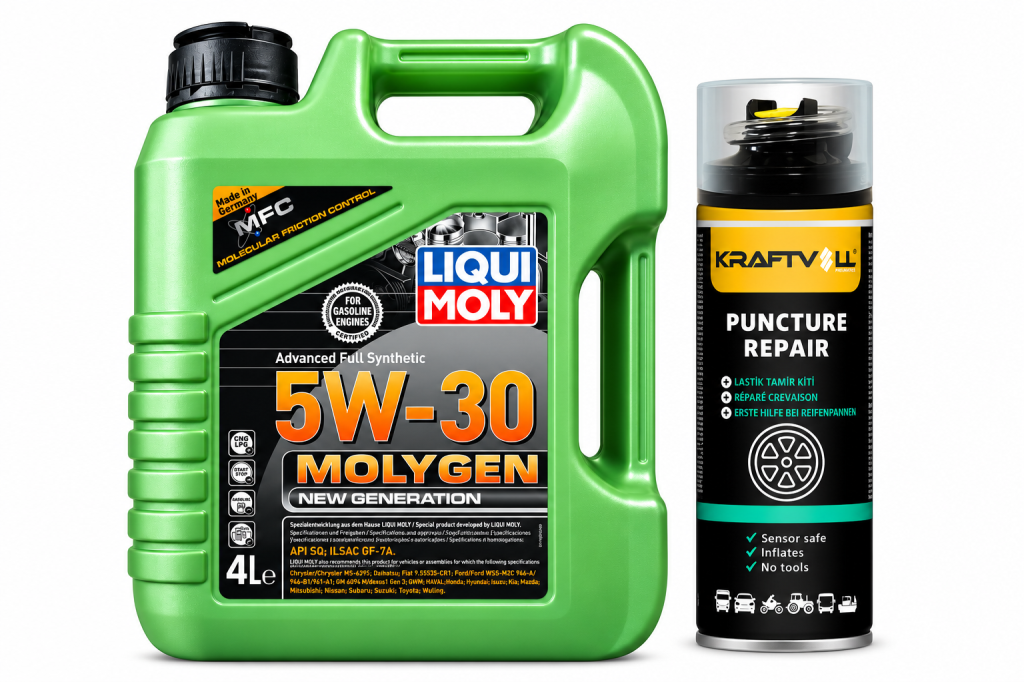Liqui Moly Molygen New Generation 5W-30 Motor Yağı 4 Litre + Lastik Tamir Kiti 400 ml