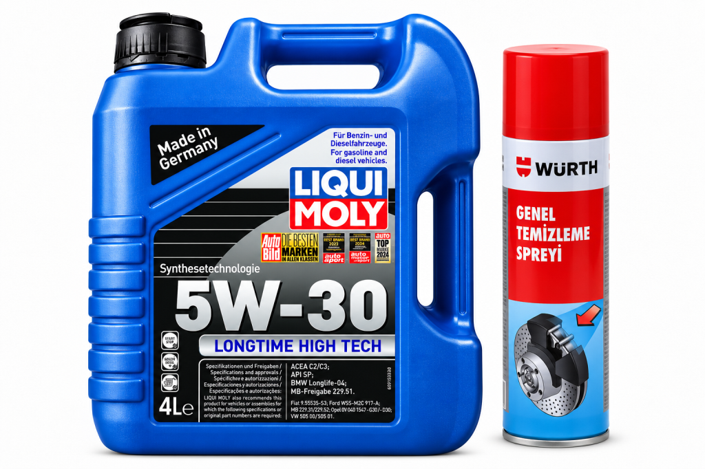 Liqui Moly Longtime High Tech 5W-30 Motor Yağı 4 Litre + Würth Balata Spreyi 500 ml
