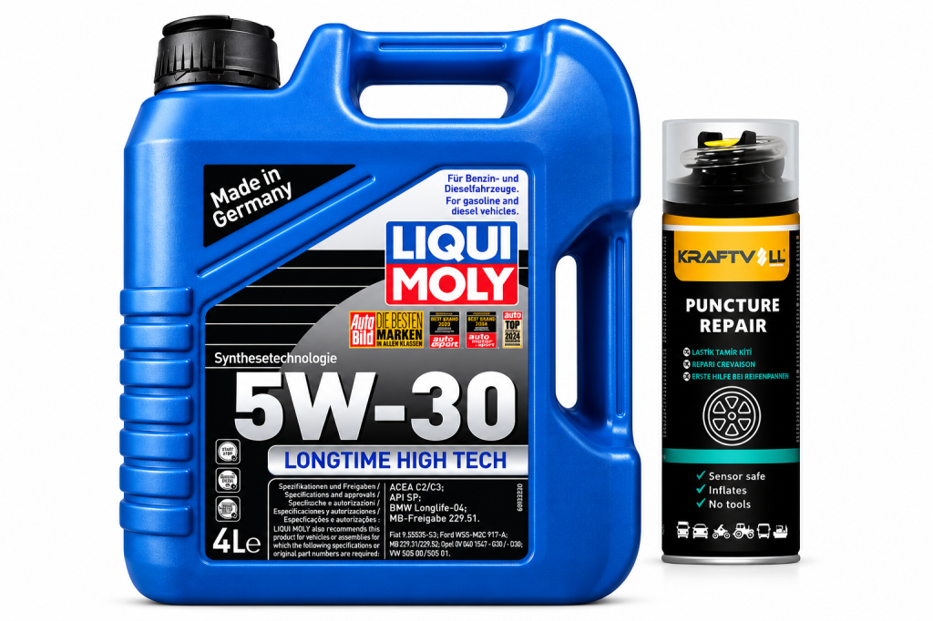 Liqui Moly Longtime High Tech 5W-30 Motor Yağı 4 Litre + Lastik Tamir Kiti 400 ml
