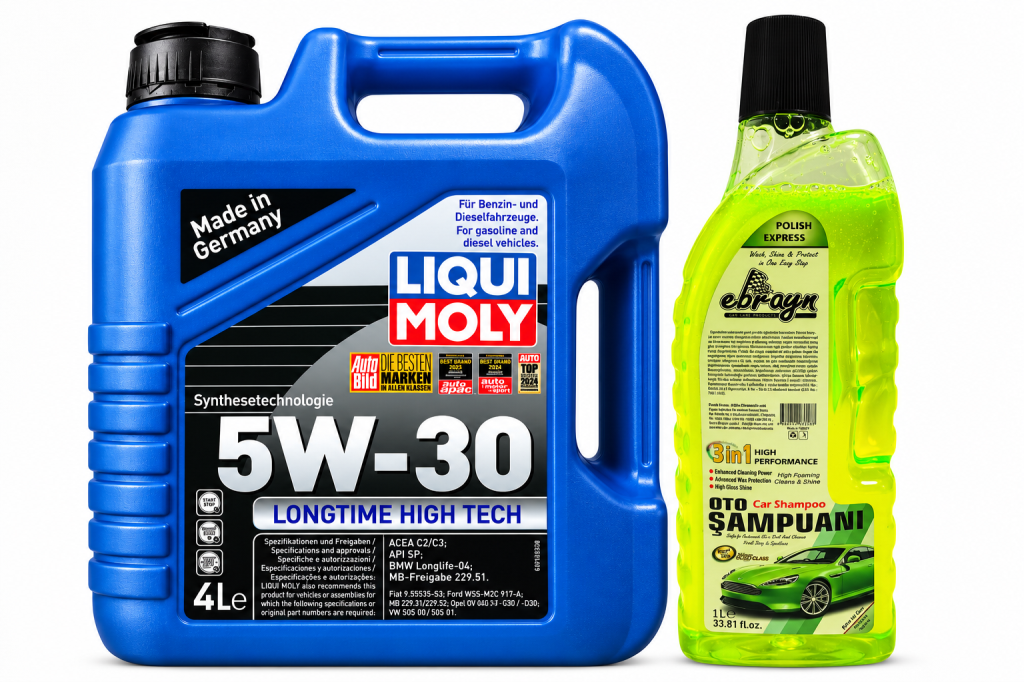 Liqui Moly Longtime High Tech 5W-30 Motor Yağı 4 Litre + Oto Şampuan 1000 ml