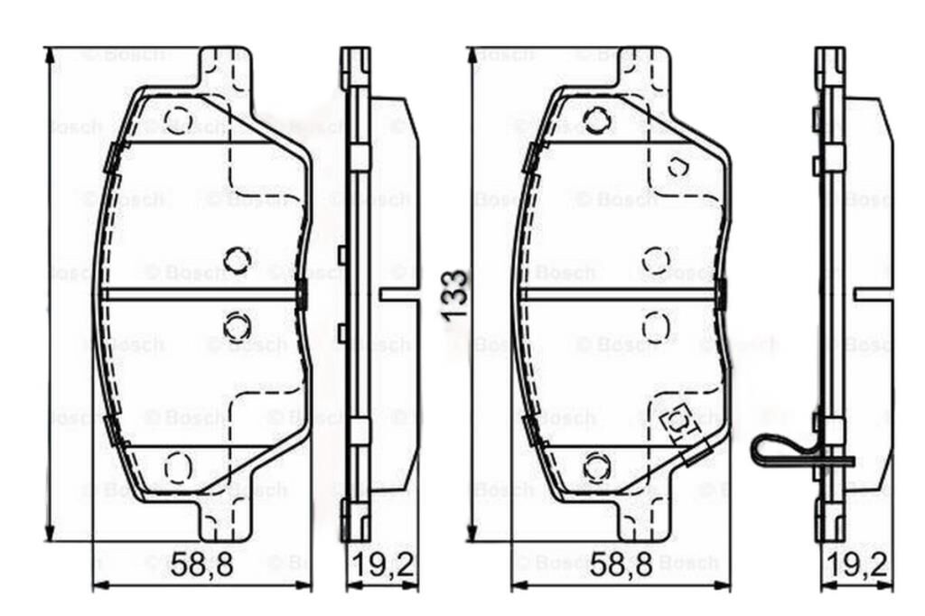 Bosch ON FREN BALATASI FIAT EGEA 1.3 / 1.4 / 1.6D MULTIJET 15>