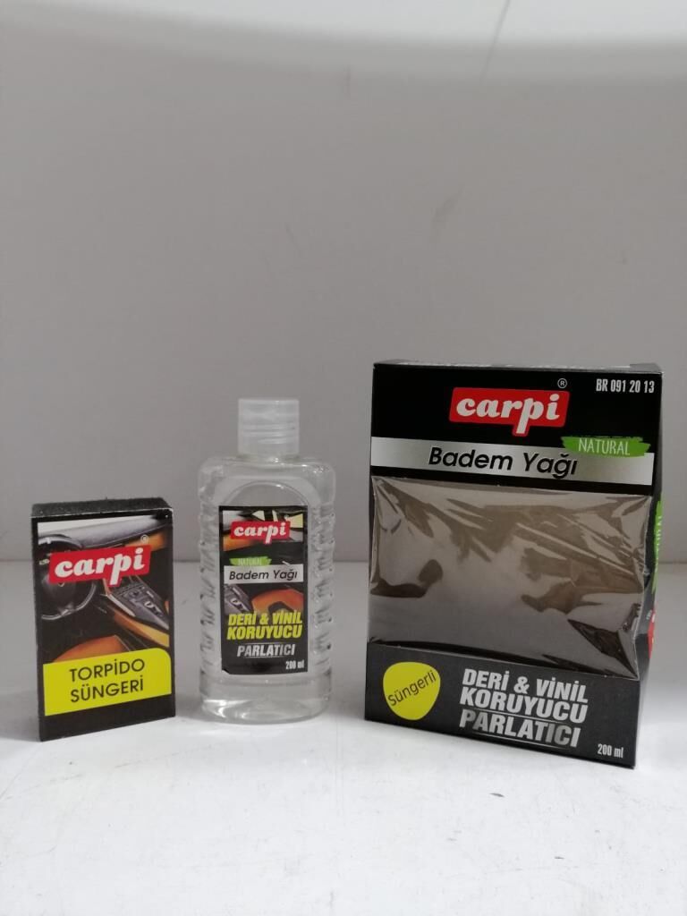CARPİ DERİ & VİNİL KORUYUCU SET SÜNGERLİ (BADEM YAĞI) 200ML