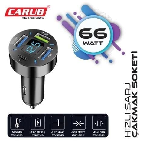 CARUB HIZLI ŞARJ ÇAKMAK SOKETİ