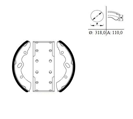 Braxis FREN PABUCLU BALATA ON / ARKA MITSUBISHI FUSO CANTER FE659 FE859 K6722
