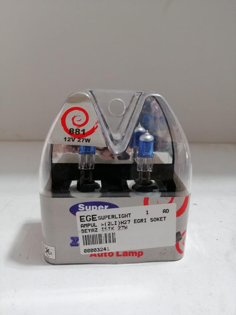 SUPER LİGHT FAR AMPULU EĞRİ SOKET BEYAZ IŞIK 12V 27W H27 2 ADET