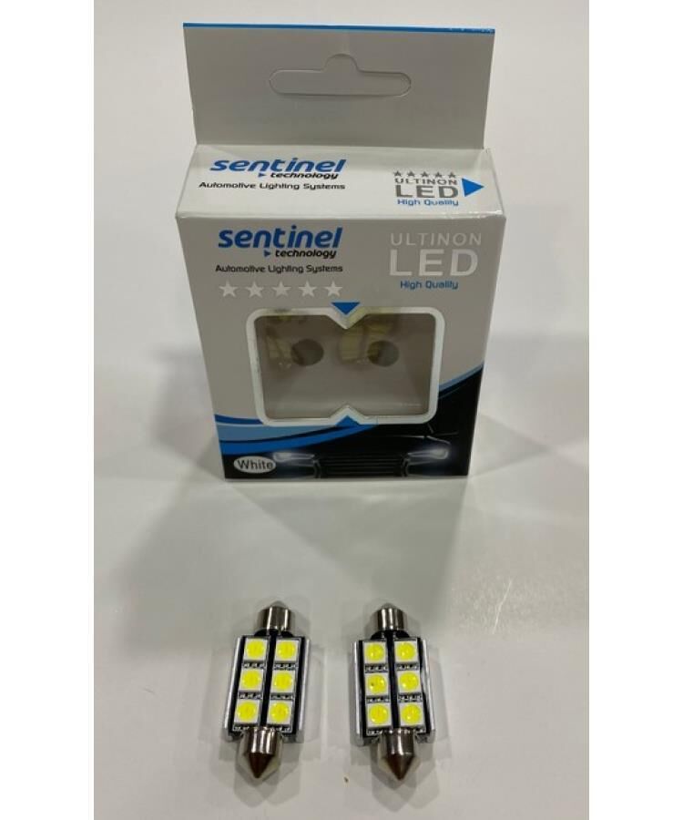 SENTİNEL 12V 6 LEDLİ BEYAZ SOFİT CANBUS LED AMPUL TAKIM 2 ADET