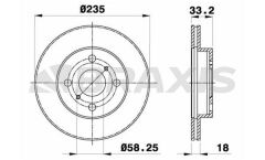 Braxis ON FREN DISKI (AYNASI) HAVALI TOYOTA YARIS 99>05 (235X4)