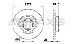 Braxis ON FREN DISKI (AYNASI) HAVALI TOYOTA AVENSIS 1.6 03-08 (277X5)