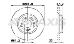 Braxis ON FREN DISKI (AYNASI) HAVALI HONDA CIVIC 06-12 CRV 02-06 CIVIC 1.6 2016-> FC KASA (282X5)