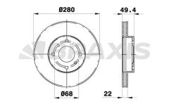 Braxis ON FREN DISKI AYNASI HAVALI NISSAN PRIMERA P11 1.8 2.0 96-02 ALMERA II 00-06 (280X4)