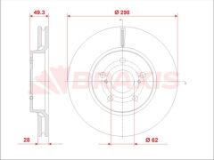 Braxis FREN DISKI ON TOYOTA C-HR 16->