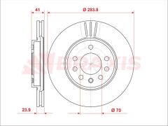 Braxis FREN DISKI ON HAVALI CALIBRA A 2.0 TURBO 4×4, 2,5I V6 (1992 07 / 97) VECTRA A 2.5 V6 93 11 / 95
