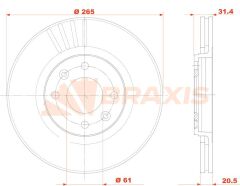 Braxis FREN DISKI ON BMW F10 F11 10> HAVALI 330mm