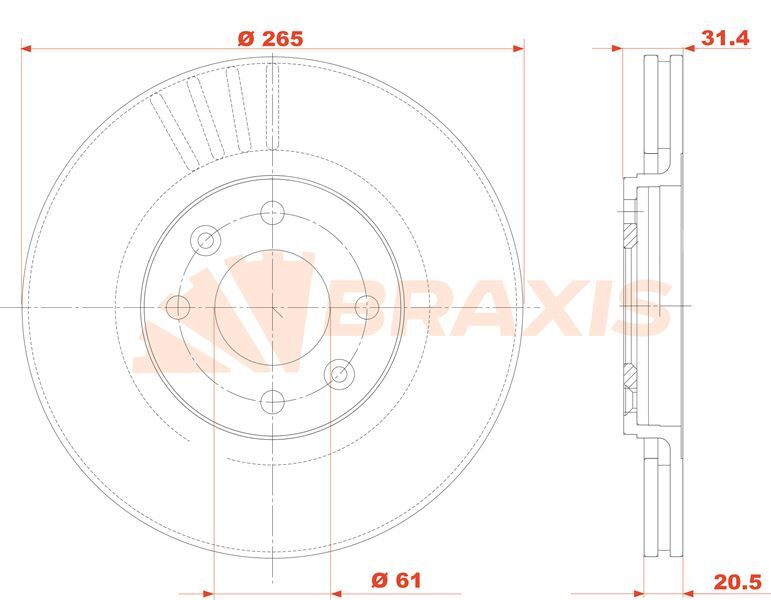 Braxis FREN DISKI ON RANGE ROVER SPORT 05-09 4.4 DISCOVERY 3 05-09