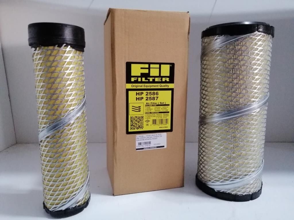 FİL HP2586 + HP2587 HAVA FİLTRESİ CASE CATERPILLER GEHL HITACHI JCB JOHN DEERE KOMATSU MASSEY FERGUSON NEW HOLLAND VOLVO