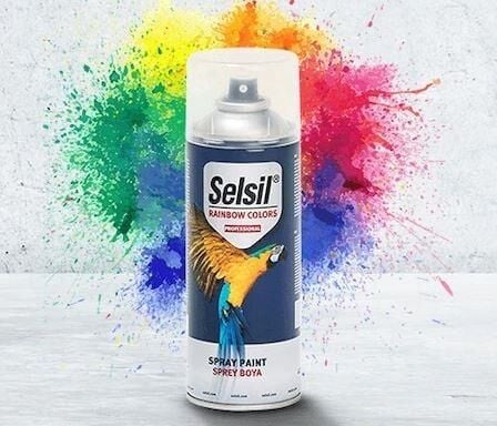 SELSİL RAINBOW SPREY BOYA MAT SİYAH 400ML